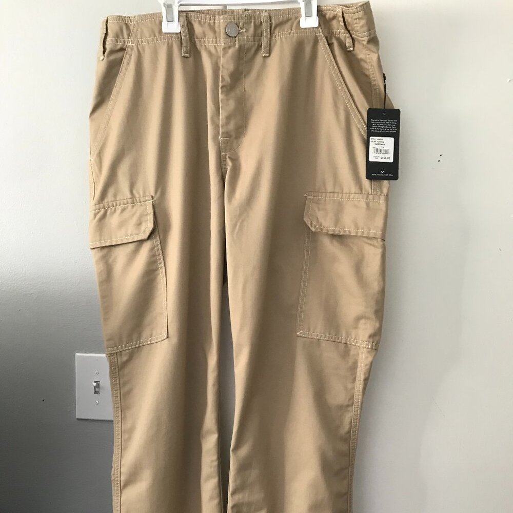 NEW True Religion Men's 33x31 Travertine Cargo Tan Khaki Pants Relaxed Straight